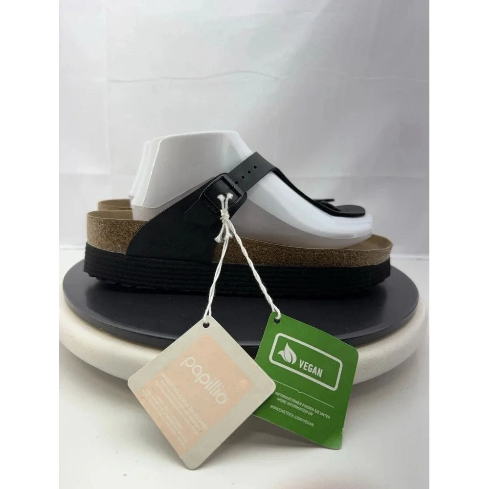 Papillio By Birkenstock Womens Size 9 Reg Black Gizeh Pap Flex Platform Sandals